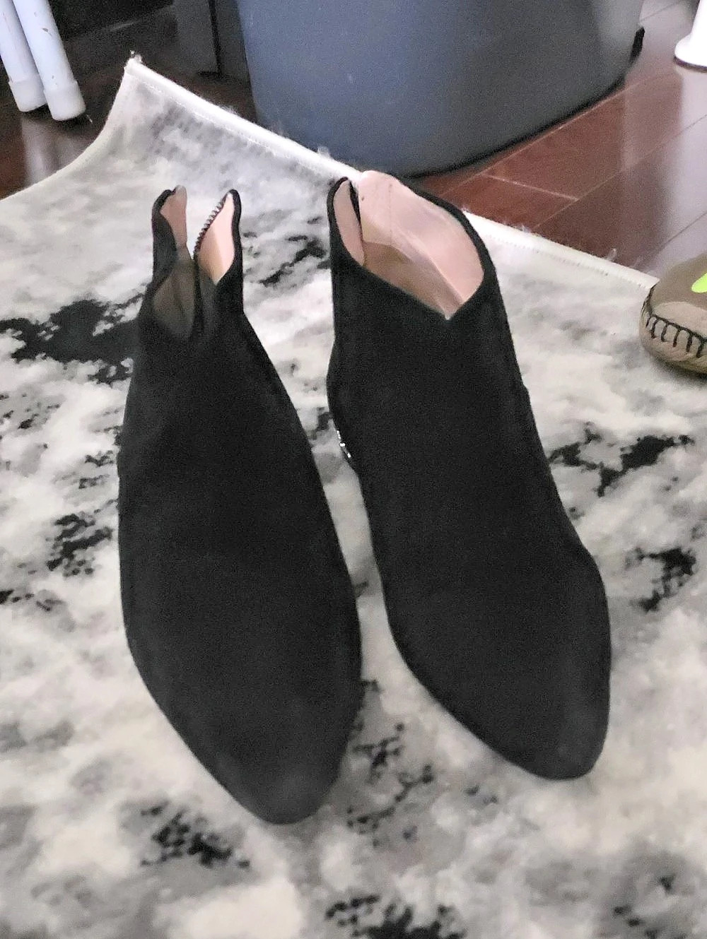 Miu Crystal Heel Suede Ankle Boots Black EU 39